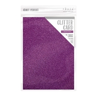 Εικόνα του Tonic Studios Craft Perfect Glitter Cardstock A4 - Μονοχρωμο Χαρτόνι Γκλίτερ Nebula Purple, 5τεμ.