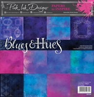 Εικόνα του Pink Ink Designs Μπλοκ Scrapbooking  Μονής Όψης 8"X8" - Blues & Hues