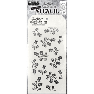 Picture of Tim Holtz Mini Layered Stencil 4"x8.5" - Hollyberry