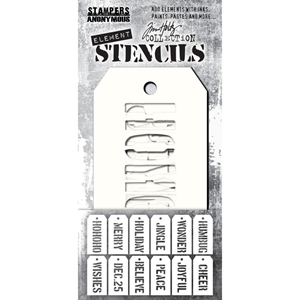 Picture of Tim Holtz Element Στένσιλ Σετ 2.375"x4.75" - Christmas, 12τεμ.
