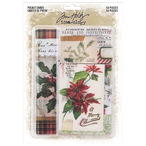 Picture of Tim Holtz Idea-Ology Pocket Cards Κάρτες Journaling - Christmas, 55τεμ.