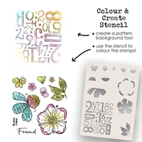 Εικόνα του Polkadoodles Colour & Create Στένσιλ -  Funky Flower Friend