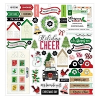 Εικόνα του American Crafts Vicki Boutin Chipboard Stickers Αυτοκόλλητα -  Evergreen & Holly, Icons & Phrases, 65τεμ.