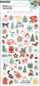 Picture of Crate Paper Puffy Stickers - Mittens & Mistletoe, 58pcs