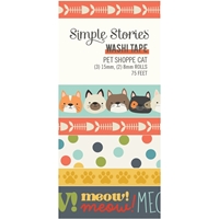 Εικόνα του Simple Stories Washi Tape Διακοσμητικές Ταινίες – Pet Shoppe, Cat Collection, 5τεμ.