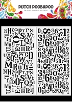 Εικόνα του Dutch Doobadoo Mask Art Slimline Στένσιλ - Letters & Numbers, 2τεμ.