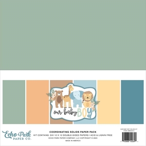 Picture of Echo Park Double-Sided Solid Cardstock 12"x12" - Our Baby Boy