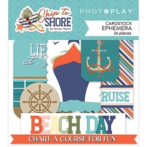 Picture of Photoplay Cardstock Ephemera - Ship to the Shore, 26 pcs