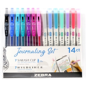 Picture of Zebra Mildliner Journaling Set - Σετ Μαρκαδόροι και Στυλό για Journaling, 14τεμ.