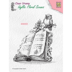 Picture of Nellie Snellen Idyllic Floral Scenes Clear Stamps - Book with Owl 