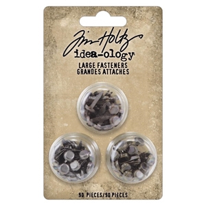Picture of Tim Holtz Idea-Ology Metal Large Fasteners - Μεγάλα Μεταλλικά Διακοσμητικά Διπλόκαρφα - Antique Silver, Copper & Brass, 90τεμ.