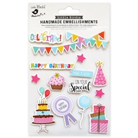 Εικόνα του Little Birdie Special Birthday Wishes Embellishment Αυτοκόλλητα - Birthday Wishes, 14τεμ.