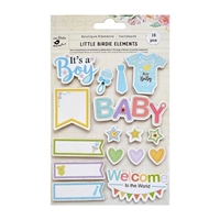 Εικόνα του Little Birdie Baby Sticker Embellishment Αυτοκόλλητα - Boy, 16τεμ.