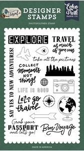 Picture of Echo Park Clear Stamps - Let's Go Travel, Take All The Pictures, 17pcs