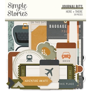 Picture of Simple Stories Journal Bits - Here + There, 38pcs