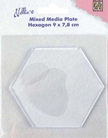 Εικόνα του Nellie Snellen Mixed Media Plate Επιφάνεια Εκτυπώσεων Μονοτυπίας - Εξάγωνο