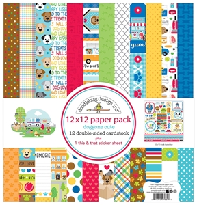 Picture of Doodlebug Design Double-Sided Paper Pack 12"X12" - Doggone Cute