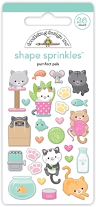 Picture of Doodlebug Design Αυτοκόλλητα Shape Sprinkles - Pretty Kitty, Purr-fect Pals, 26τεμ.