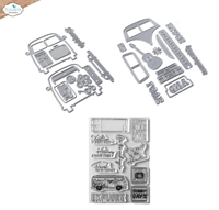 Εικόνα του Elizabeth Craft Designs Κιτ με Μήτρες Κοπής και Διάφανες Σφραγίδες - Planner Essentials, Retro Bus Kit, 36τεμ.