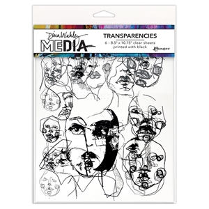 Picture of Dina Wakley Media Transparencies 8.5"X10.75" Διαφάνειες για Mixed-Media - Abstract Portraits Set 1
