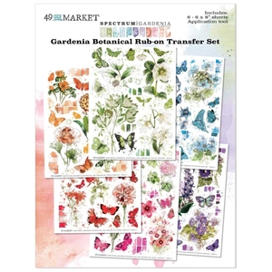 Picture of 49 & Market Market Rub-On Φύλλα Μεταφοράς Εικόνας 6"X8" - Spectrum Gardenia, Botanical, 6τεμ.