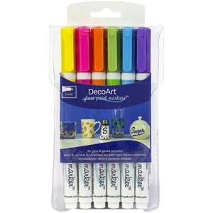 Picture of DecoArt Glass Paint Marker Multi-Pack Μαρκαδόροι για Γυαλί & Πορσελάνη - Brights, 6τεμ.