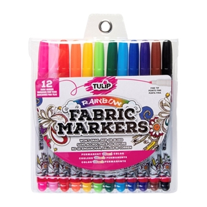 Picture of Tulip Fine Fabric Markers Μαρκαδόροι για Ύφασμα - Rainbow, 12τεμ.