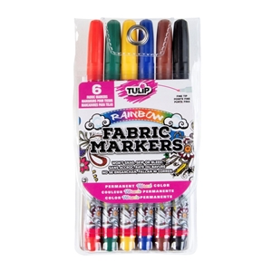 Picture of Μαρκαδόροι για Ύφασμα Tulip Writer Fabric Markers Μαρκαδόροι για Ύφασμα - Rainbow, 6τεμ.