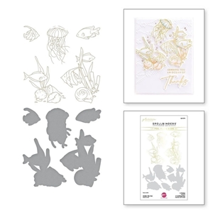 Picture of Spellbinders Glimmer Hot Foil Plate & Die Set - Seahorse Kisses, Under the Sea, 10pcs