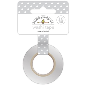 Picture of Doodlebug Design Washi Tape Αυτοκόλλητη Διακοσμητική Ταινία - Grey Swiss Dot