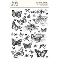 Εικόνα του Simple Stories Rub-Ons Φύλλο Μεταφοράς Εικόνας 6''X8"  – Simple Vintage Essentials, Butterflies, 2τεμ.