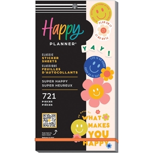 Picture of Happy Planner Sticker Value Pack Μπλοκ με Αυτοκόλλητα - Super Happy, Classic, 721τεμ.