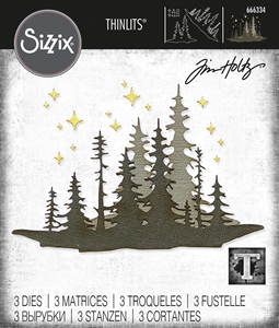 Picture of Sizzix Thinlits Dies By Tim Holtz Μήτρες Κοπής - Christmas, Forest Shadows, 3τεμ.