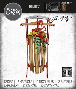 Picture of Sizzix Thinlits Dies By Tim Holtz Μήτρες Κοπής - Christmas, Vintage Sled, 12τεμ.