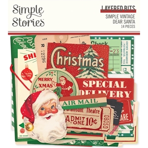 Picture of Simple Stories Διακοσμητικά Εφήμερα Layered Bits & Pieces - Simple Vintage Dear Santa, 14τεμ.