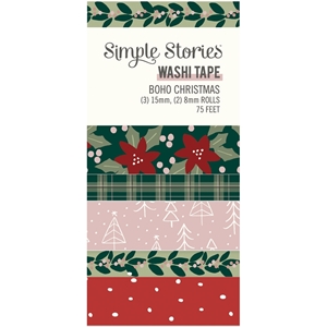 Picture of Simple Stories Washi Tapes - Boho Christmas, 5pcs