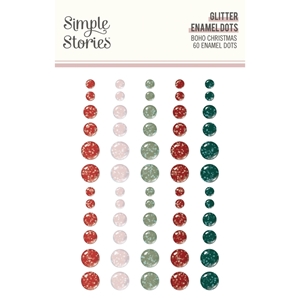 Picture of Simple Stories Enamel Dots - Boho Christmas, 60pcs