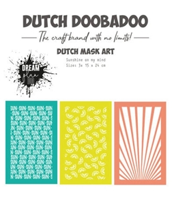 Picture of Dutch Doobadoo Mask Art Stencil - Dream Plan Do Sunshine on My Mind, 3pcs