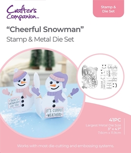 Picture of Crafter's Companion Gemini Shaped Card Base Stamp & Die -  Cheerful Snowman, 41pcs