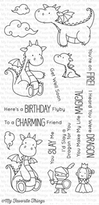Picture of My Favorite Things Clear Stamps 4"x8" - Magical Dragons,17pcs