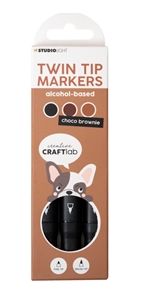 Picture of Studio Light Creative Craftlab Friendz Twin Tip Markers - Choco Brownie, 3 pcs