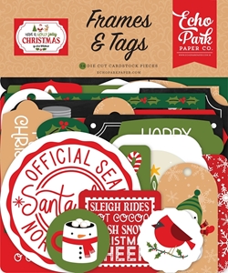 Picture of Echo Park Cardstock Ephemera - Have A Holly Jolly Christmas, Frames & Tags, 34 pcs