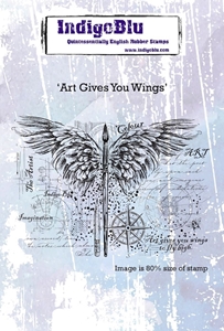 Picture of IndigoBlu Rubber Stamp Σφραγίδα A6 - Art Gives You Wings 