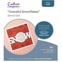 Εικόνα του Crafter's Companion Σετ με Στένσιλ  - Graceful Snowflakes, 3τεμ.