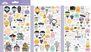 Picture of Doodlebug Design Cardstock Mini Stickers 5.5"X8.5" - Sweet & Spooky, Icons, 190pcs