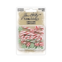 Εικόνα του Tim Holtz Idea-Ology Χριστουγεννιάτικα 3D Διακοσμητικά Από Ρητίνη - Christmas 2023, Confections Candy Canes, 22τεμ.