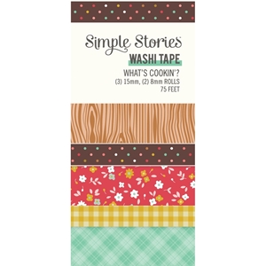 Picture of Simple Stories Διακοσμητικές Ταινίες Washi Tapes - What's Cookin'?, 5τεμ.