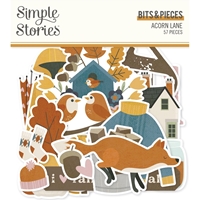Εικόνα του Simple Stories Διακοσμητικά Εφήμερα Bits & Pieces - Acorn Lane, 57pcs