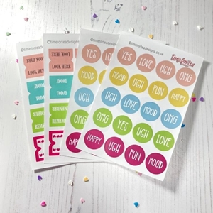 Picture of Time For Tea Designs Stickers - Noted Tabs & Mood Circle, 44pcs