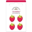 Εικόνα του Doodlebug Design Braddies Αυτοκόλλητα Brads - Red Strawberries, 4 τεμ.